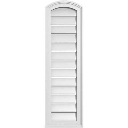Ekena Millwork Arch Top Surface Mount PVC Gable Vent: Non-Functional, w/2"W x 1-1/2"P Brickmould Frame, 12"W x 38"H GVPAR12X3802SN